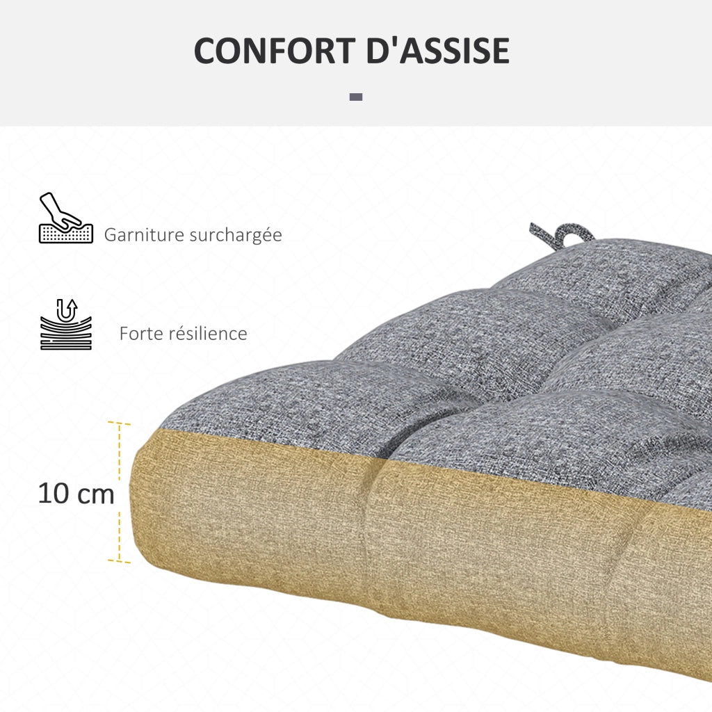 Set di 4 cuscini per sedie da giardino ¨C zephmum ¨C grigio 48x48 cm