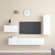 Set Mobili Porta TV 4 pz Bianco in Legno Multistrato 3078678