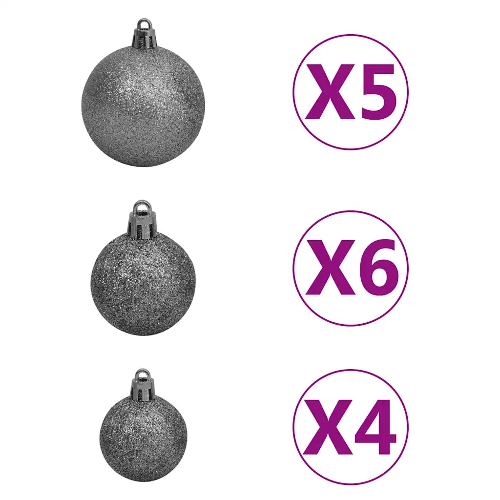 Albero di Natale Preilluminato con Palline 120 cm 230 Rami 3077659
