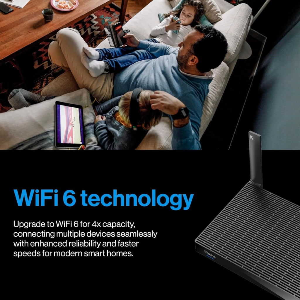 Micro Router Classic Pro 6, Router WiFi 6 Mesh Dual Band (AX5400), Router Wireless Gigabit, Fino a 5400 Mbps, Più di 35 Dispositivi e 250 m² di Copertura