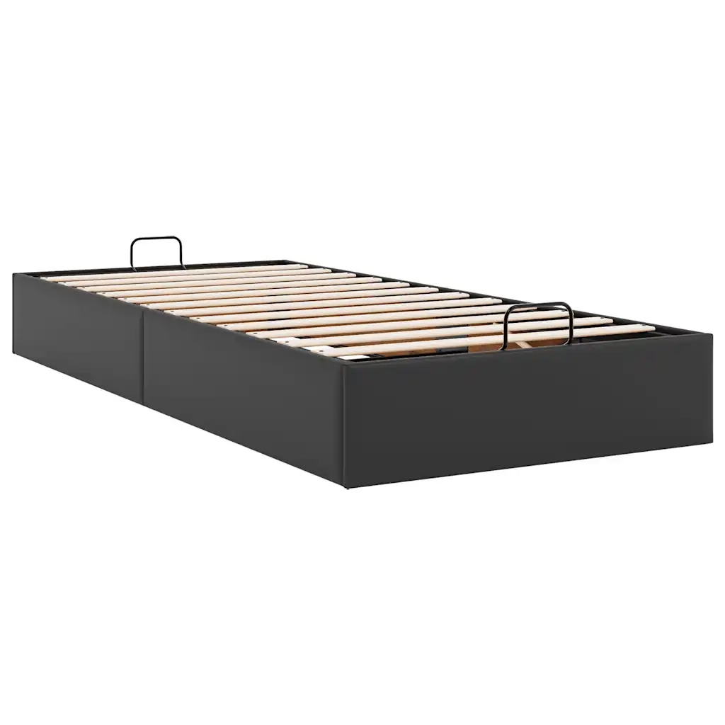 Struttura Letto Pouf senza Materasso Nero 100x200 cm Similpelle 3310784