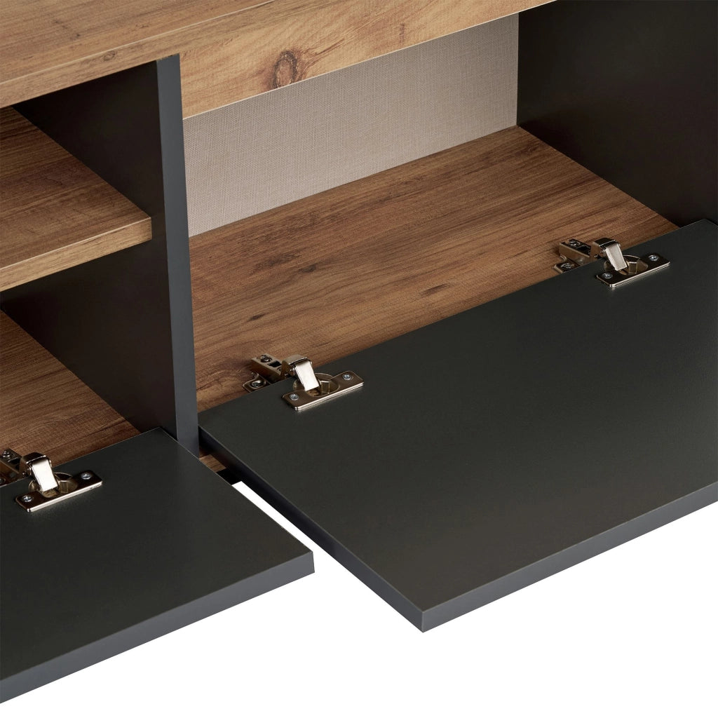 Porta TV in legno "Sentinel" - 160 x 30 x 42 cm - Grigio antracite