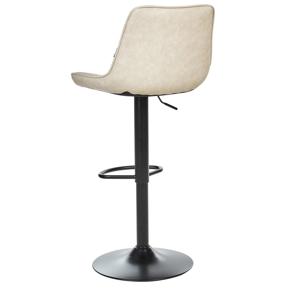 Set di 2 sedie da bar in pelle sintetica beige chiaro gambe in acciaio nero senza braccioli set da pranzo salotto soggiorno moderno