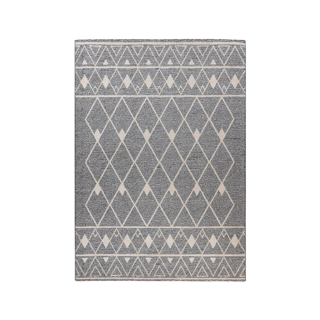Tappeto moderno Rhombus a pelo corto grigio e beige