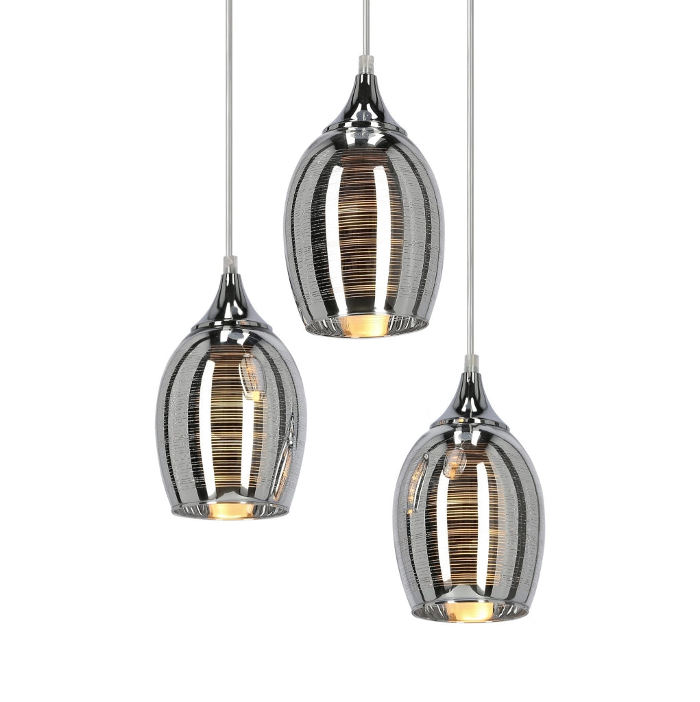 Lampadario Candellux Marina 33-60181 3xE27 cromo vetro