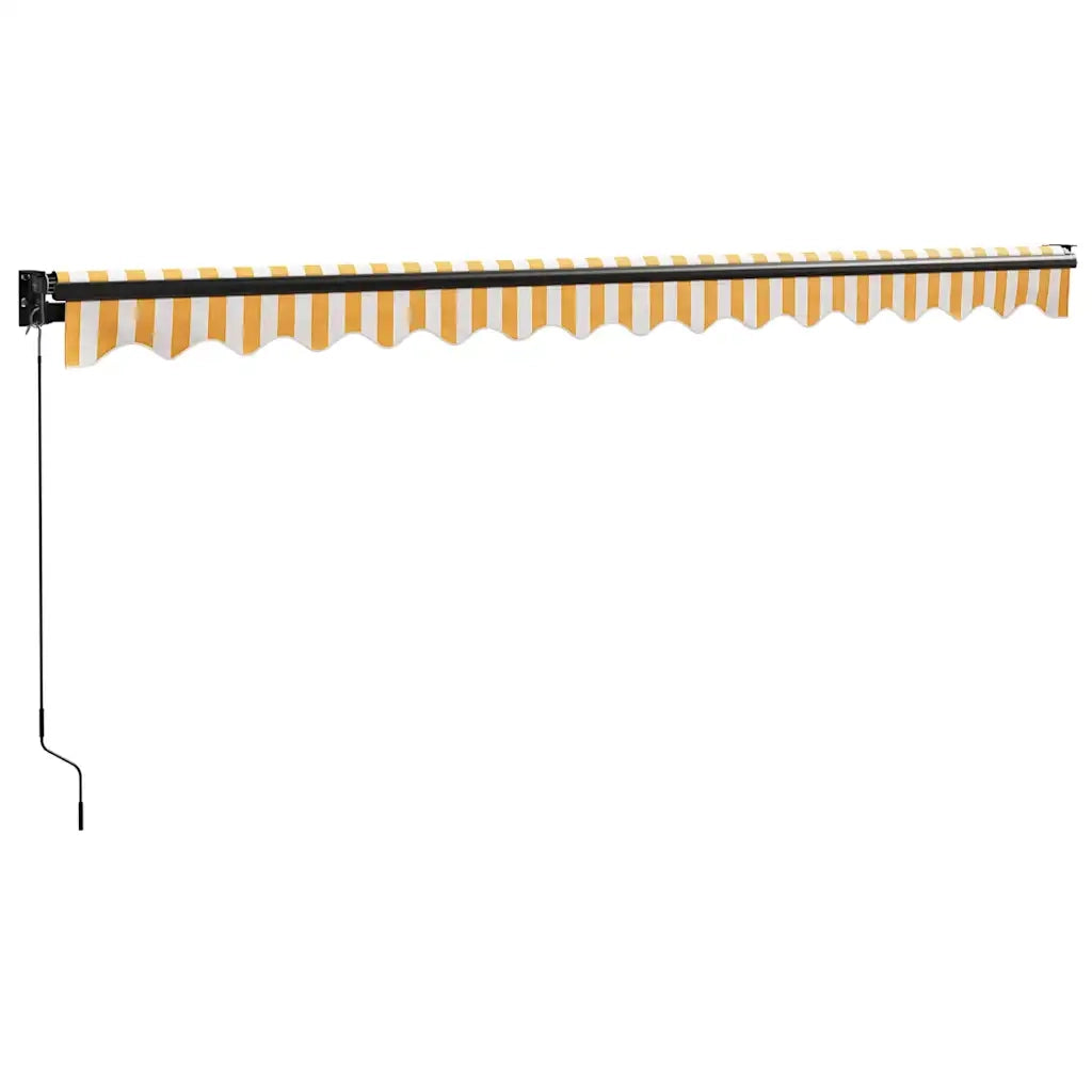 Tenda retrattile-Tenda parasole per balcone Gialla e Bianca 4,5x3 m in Tessuto e Alluminio 577709