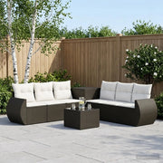 Set di divani 8 pz Nero e Bianco Crema 3448423