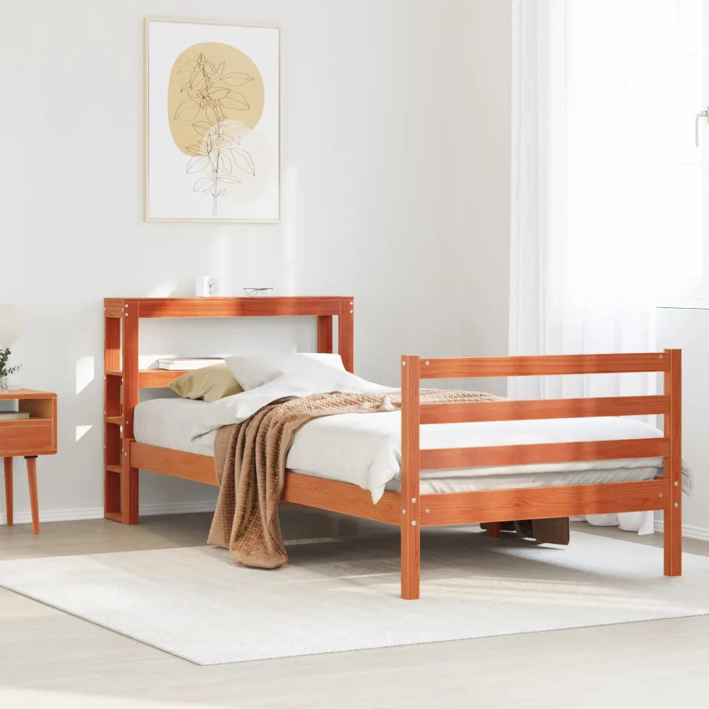 Letto senza Materasso Marrone Cera 75x190 cm in Legno di Pino 3305836