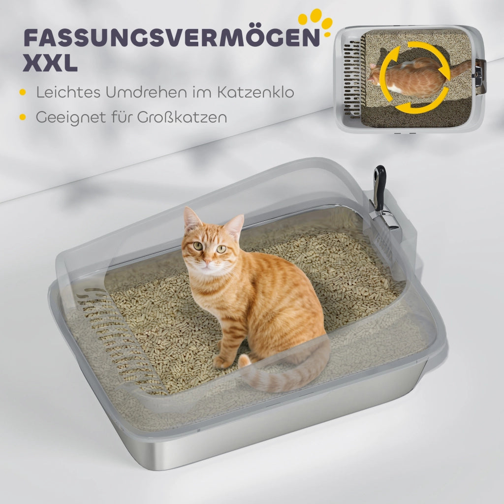 Casetta per Gatti in Acciaio Inox ¨C Minimal ¨C 69.8x50.3x29.8 cm Grigio