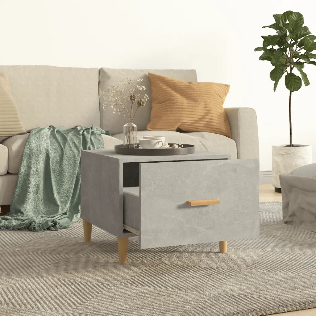 Tavolini Salotto 2pz Grigi Cemento 50x50x40cm Legno Multistrato