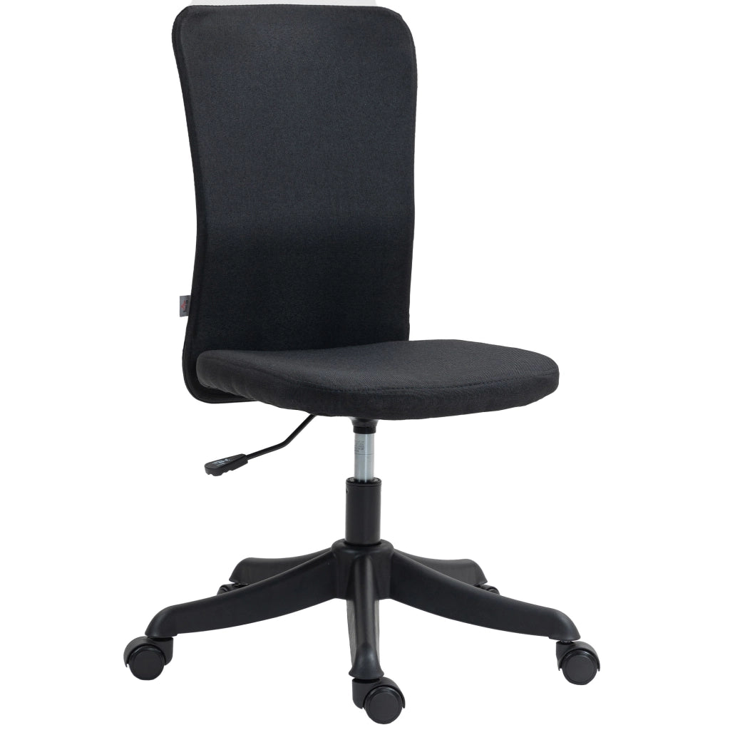 Sedia da Ufficio con Ruote ¨C Xylo ¨C Regolabile Rivestimento Lino Sintetico Nero 53x43x85-93cm