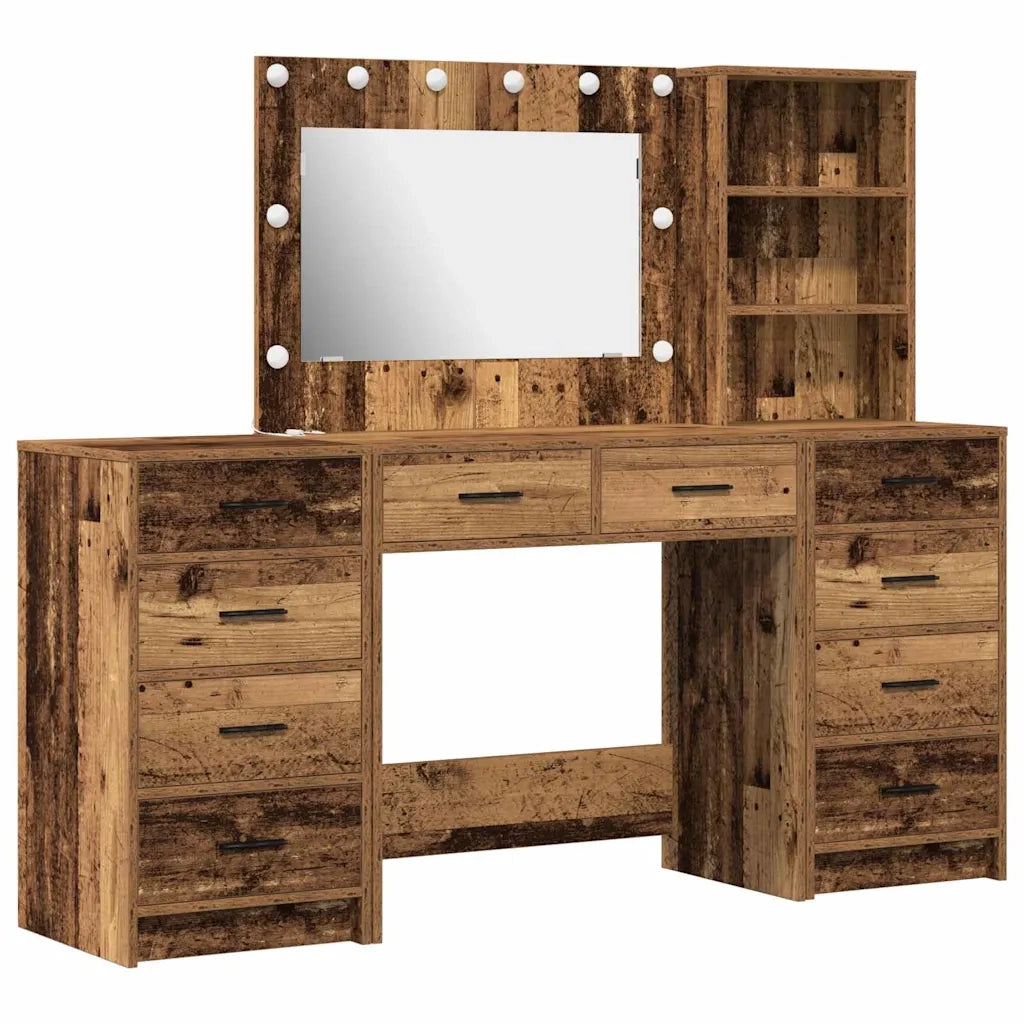 Tavolo da Trucco con cassetto 3 pcs Marrone 40 x 41 x 135 cm 3334216