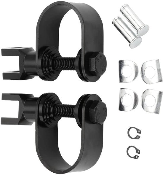 Sostegni Pedali Neri - Sostegni Pedali Cromo - Sostegni Pedali per Motocicletta - Compatibile con Harley/Honda/Suzuki/Yamaha - Montaggio 3,80 cm - Metallo - Sostegni Pedali per Motocicletta