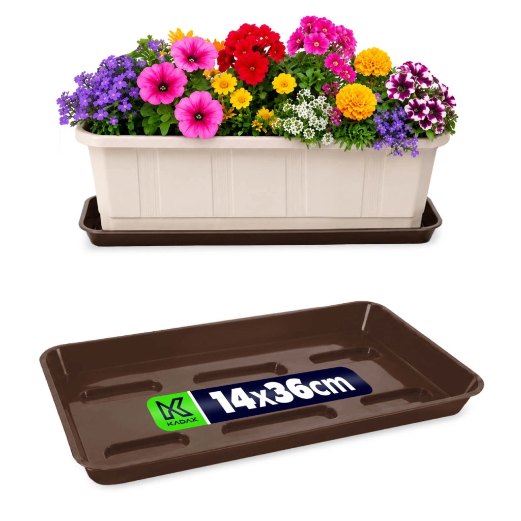 Supporto per vaso da fiori KADAX 40 cm, fioriera da balcone, vassoio in plastica