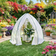 Serra da giardino a teepee in PE e acciaio 240x200x240 cm