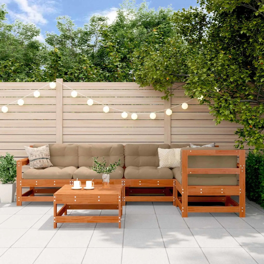 Set Lounge da Giardino 6 pcs Marrone Cerato