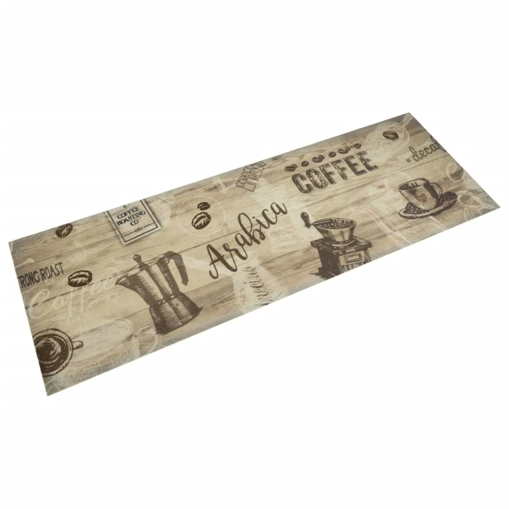 Tappetino da cucina lavabile design elegante assorbente 60 x 180 cm velluto marrone 02_0056418