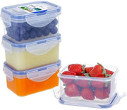 4 pacchi di contenitori in plastica con coperchi, scatole per pasti, piatti per forno a microonde, impermeabili, portatili e resistenti, 180ml