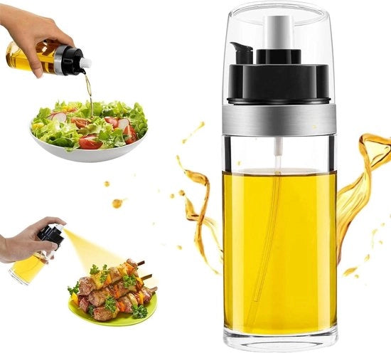 Spremeuse a due in 1 - 150 ml - Per olio di oliva e aceto - Flacone da cucina per cucinare, friggere, grigliare e insalate