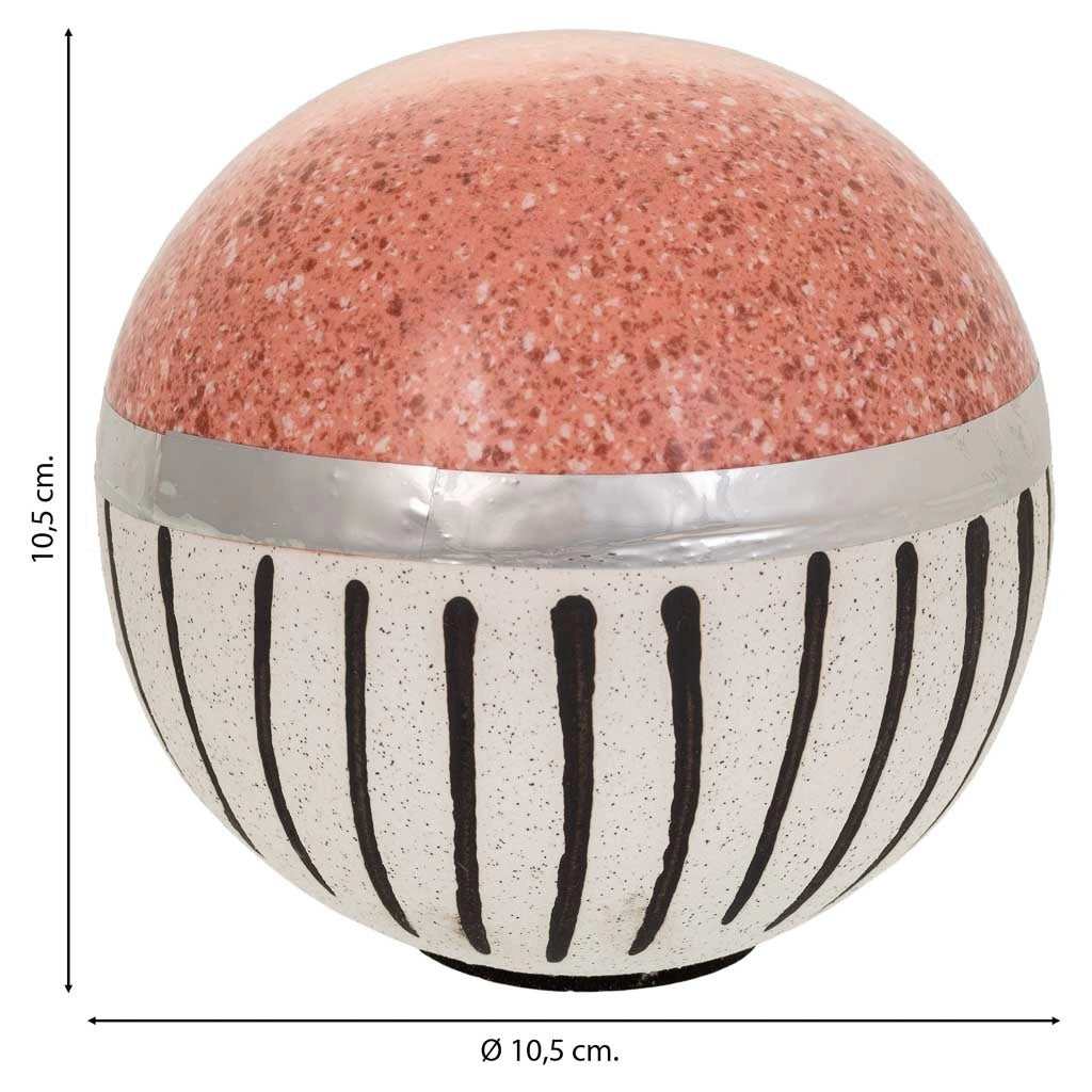Sfera decorativa in ceramica argento 10,5x10,5x10,5h