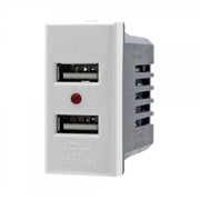 Trade Shop - Modulo Presa Caricatore 2 Porte Usb 2,1a Bianco Compatibile Bticino Axolute -