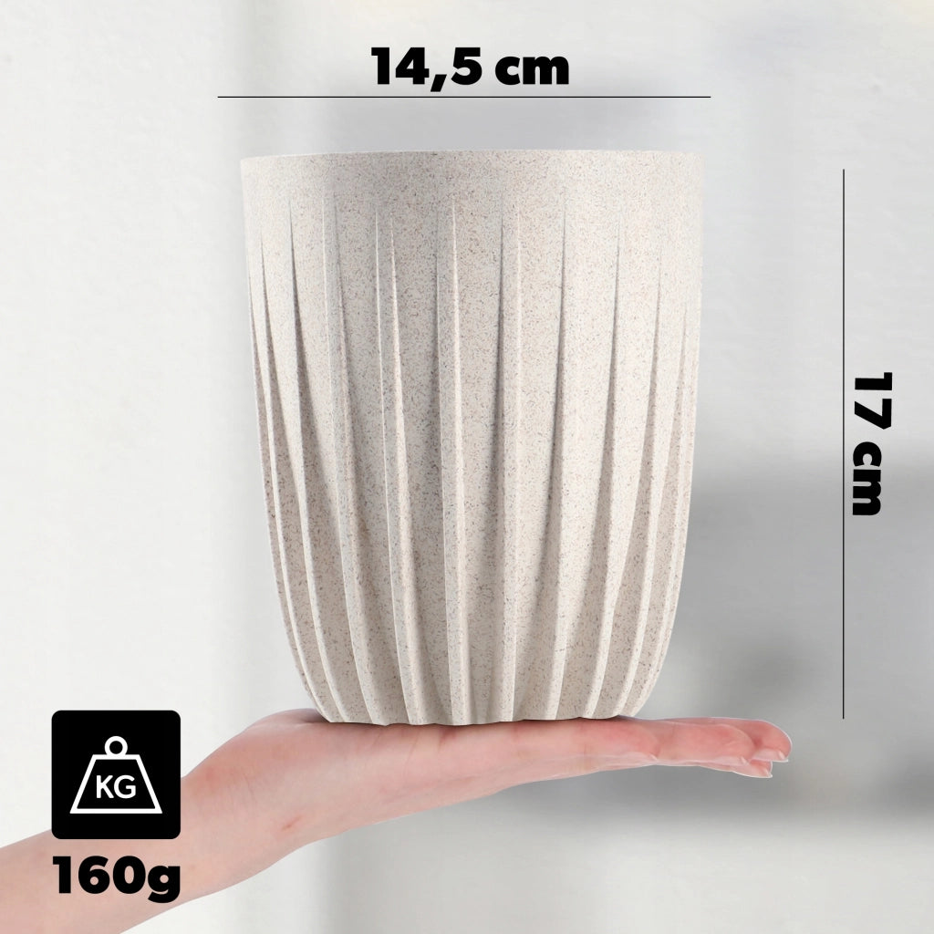 Vaso da fiori KADAX con inserto 14,5x17 cm, rotondo, con coperchio in plastica.
