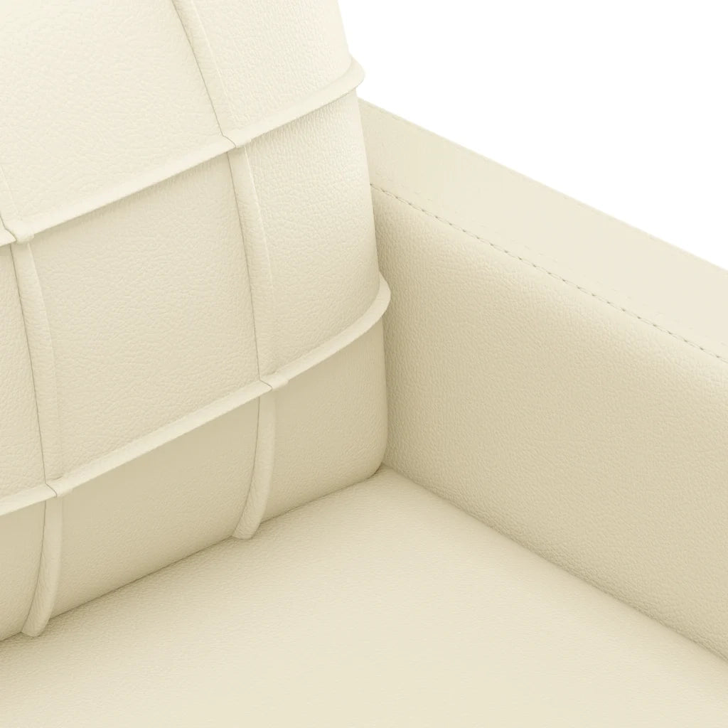 Divano a 3 Posti-Sofa 3 Posti Crema 180 cm in Similpelle 326233