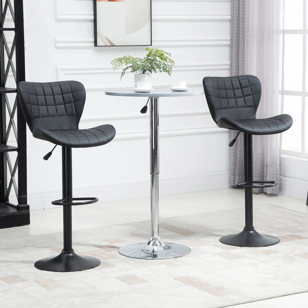 SGABELLO DA BAR girevole regolabile in altezza Set da 2 Nero 57x58x87-107 cm