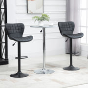 SGABELLO DA BAR girevole regolabile in altezza Set da 2 Nero 57x58x87-107 cm