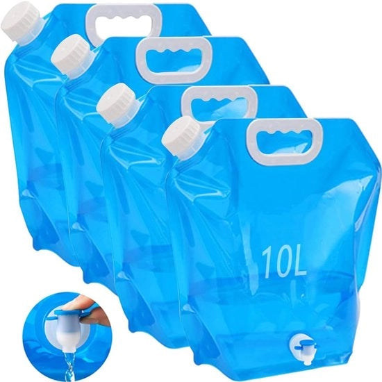 Jerrycan Opvougbile 10L, Dicht Decksel, BPA-Vrij, Outdoor, Camping, Blu