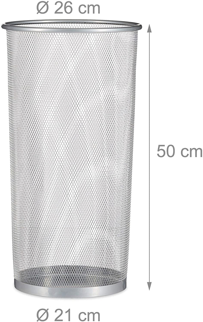 Portaombrelli in metallo 50 cm argento 13_0002218