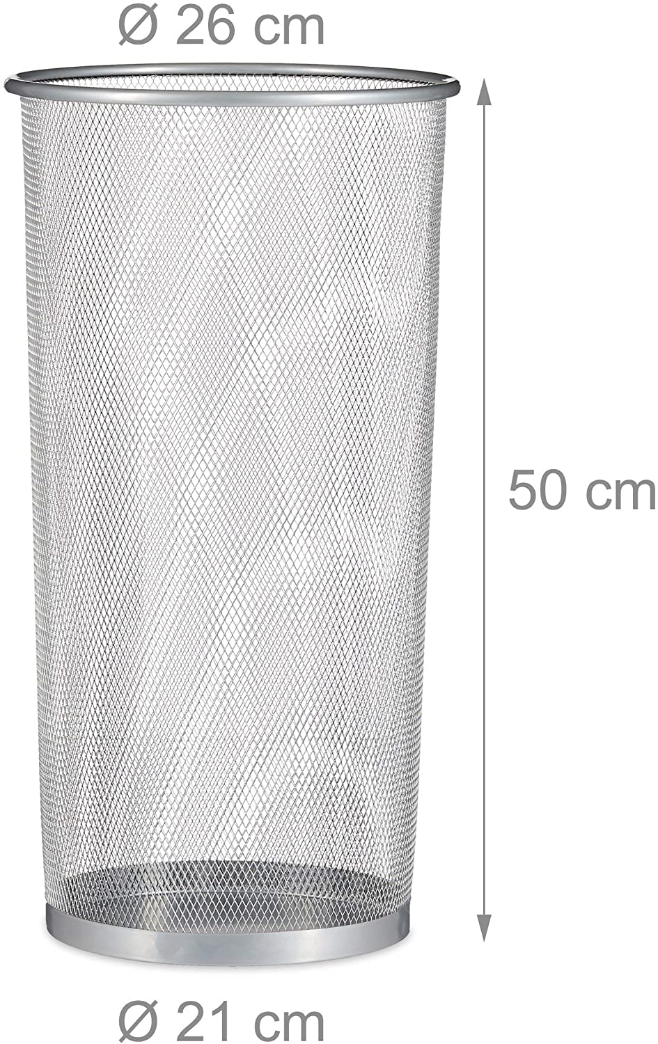 Portaombrelli in metallo 50 cm argento 13_0002218