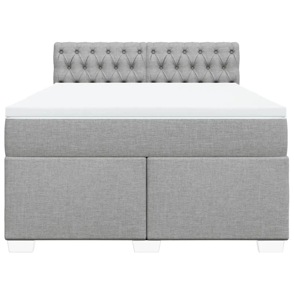 Giroletto a Molle con Materasso Grigio Chiaro 140x200cm Tessuto