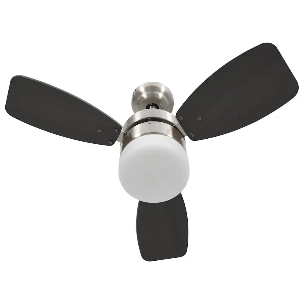 Ventilatore Soffitto con Luce e Telecomando 76 cm Marrone Scuro CFW1316372