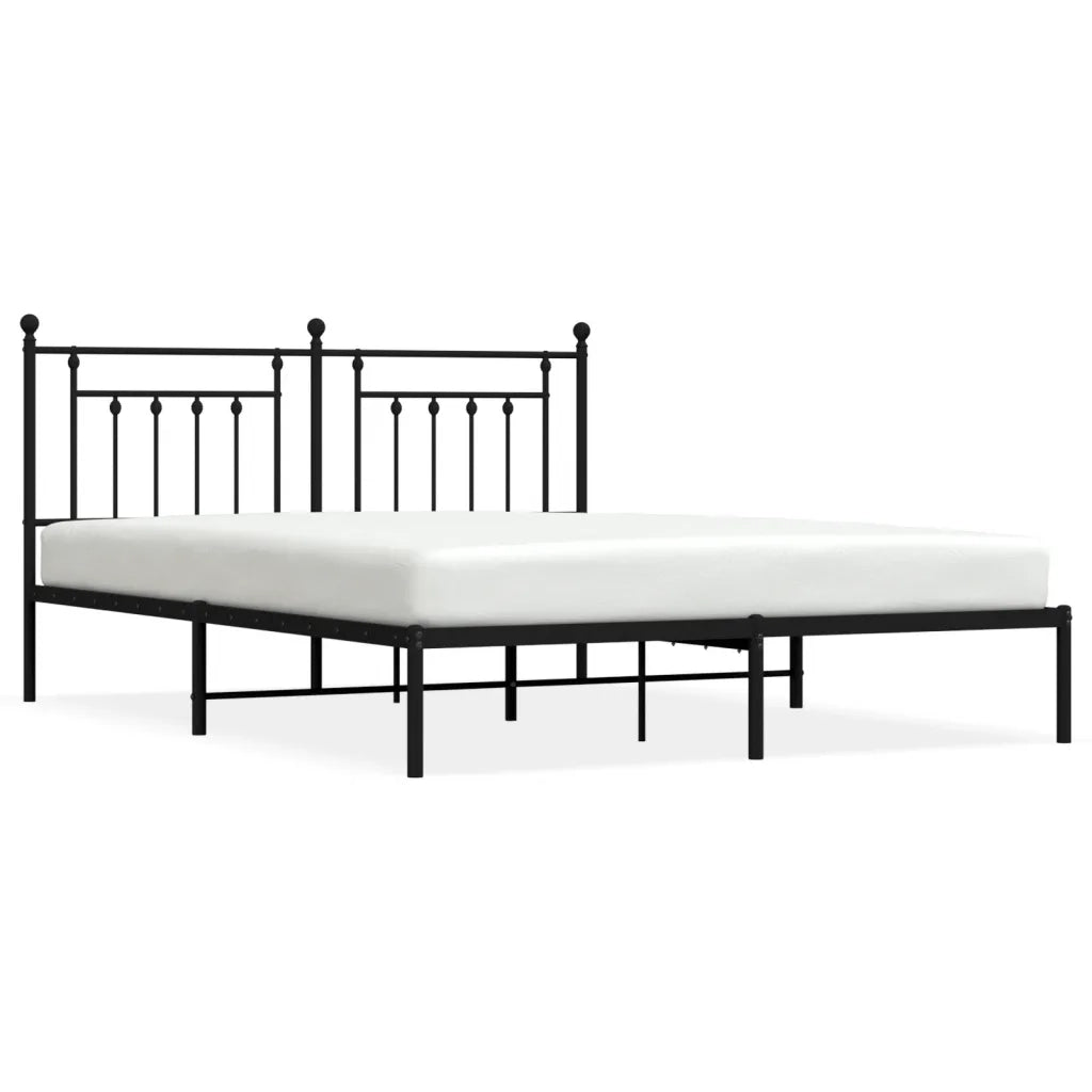 Giroletto con Testiera-Struttura Letto con testiera in Metallo Nero 180x200 cm 655663