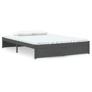 Letto matrimoniale | Letto per adulti | Giroletto Grigio in Legno Massello 140x200 cm