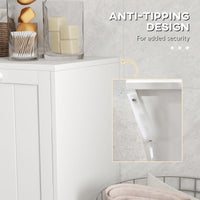 Mobile Portabiancheria con 2 Scomparti a Ribalta 66x33x68 cm in Legno Bianco