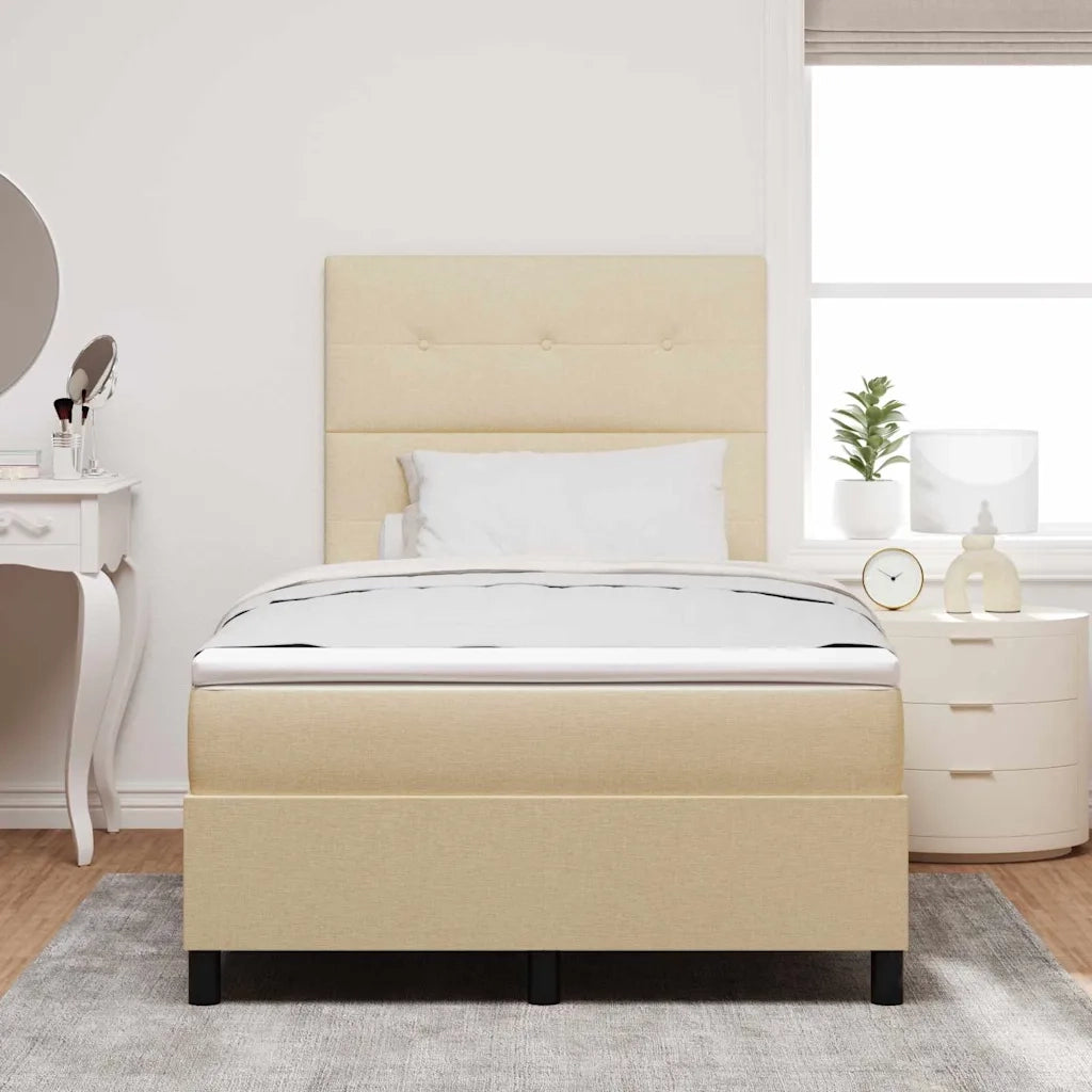 Letto a molle con materasso con led Crema 120 x 190 cm Tessuto