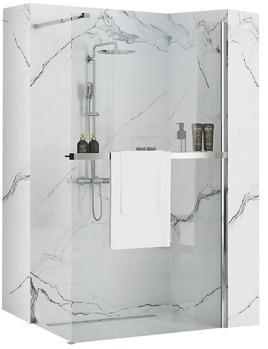 Parete Doccia Rea Aero N 80 Transparent Mensola Evo