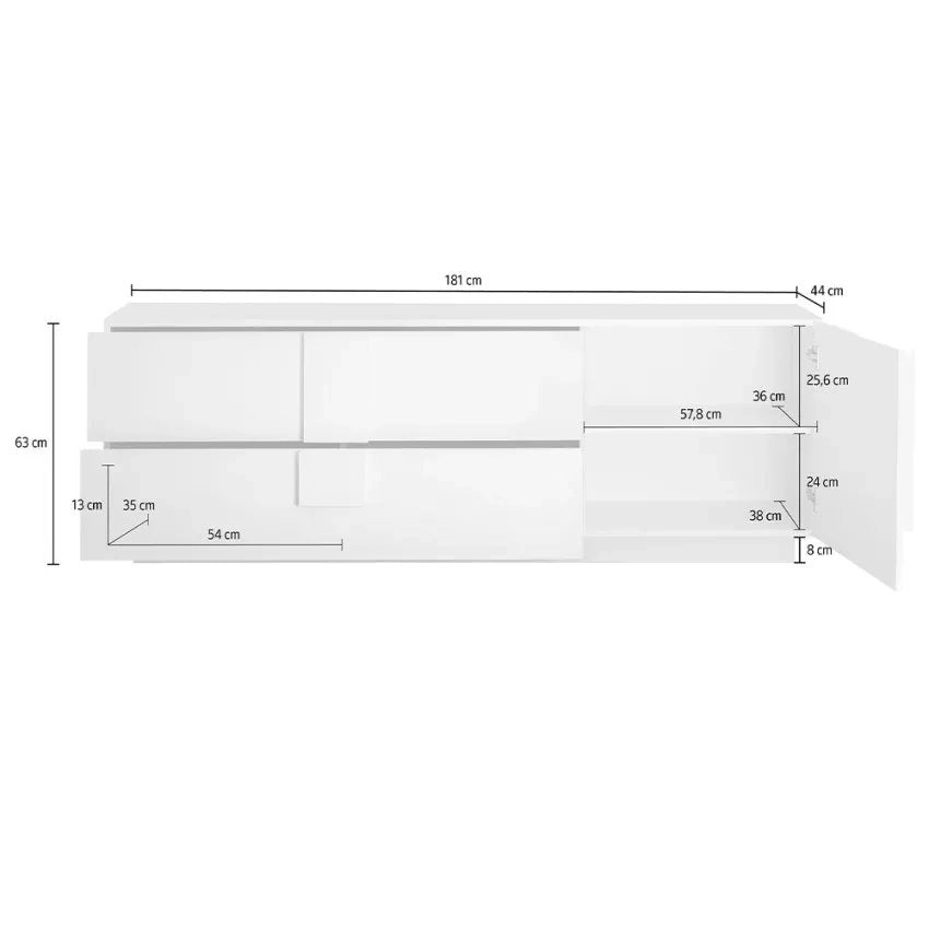 Silea, Mobile Porta tv un Ripiano, 182x44x63h cm Marrone Quercia