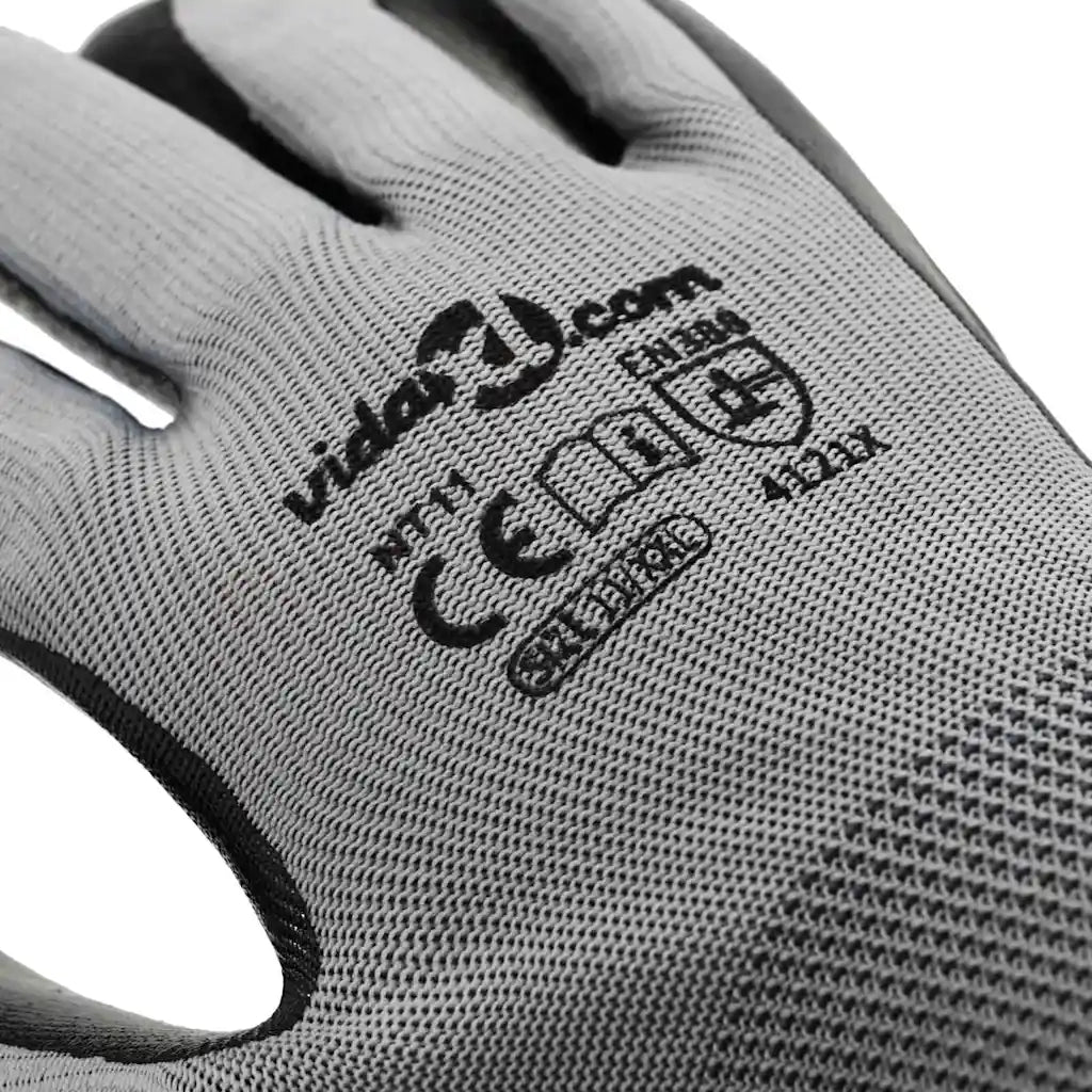Guanti da Lavoro 12 pz Grigio e Nero 11 / XXL Poliestere CFW4356460