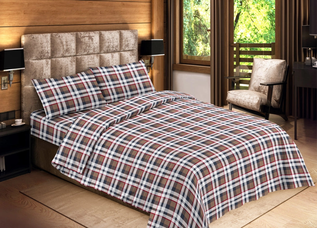 Sacco Copripiumino Piumone Letto 100% Cotone Disegno Scozia RP Made Italy - 1 Piazza - Scozia