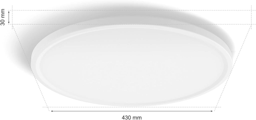 Philips Hue Devote Pannello Smart LED, White and Color Ambiance, Rotondo, diametro 43 cm, 23W, 2900 Lumen, Cornice bianca, Illuminazione degli spazi interni