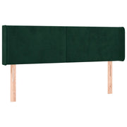 Testiera | Testata ad Orecchio Verde Scuro 147x16x78/88 cm in Velluto