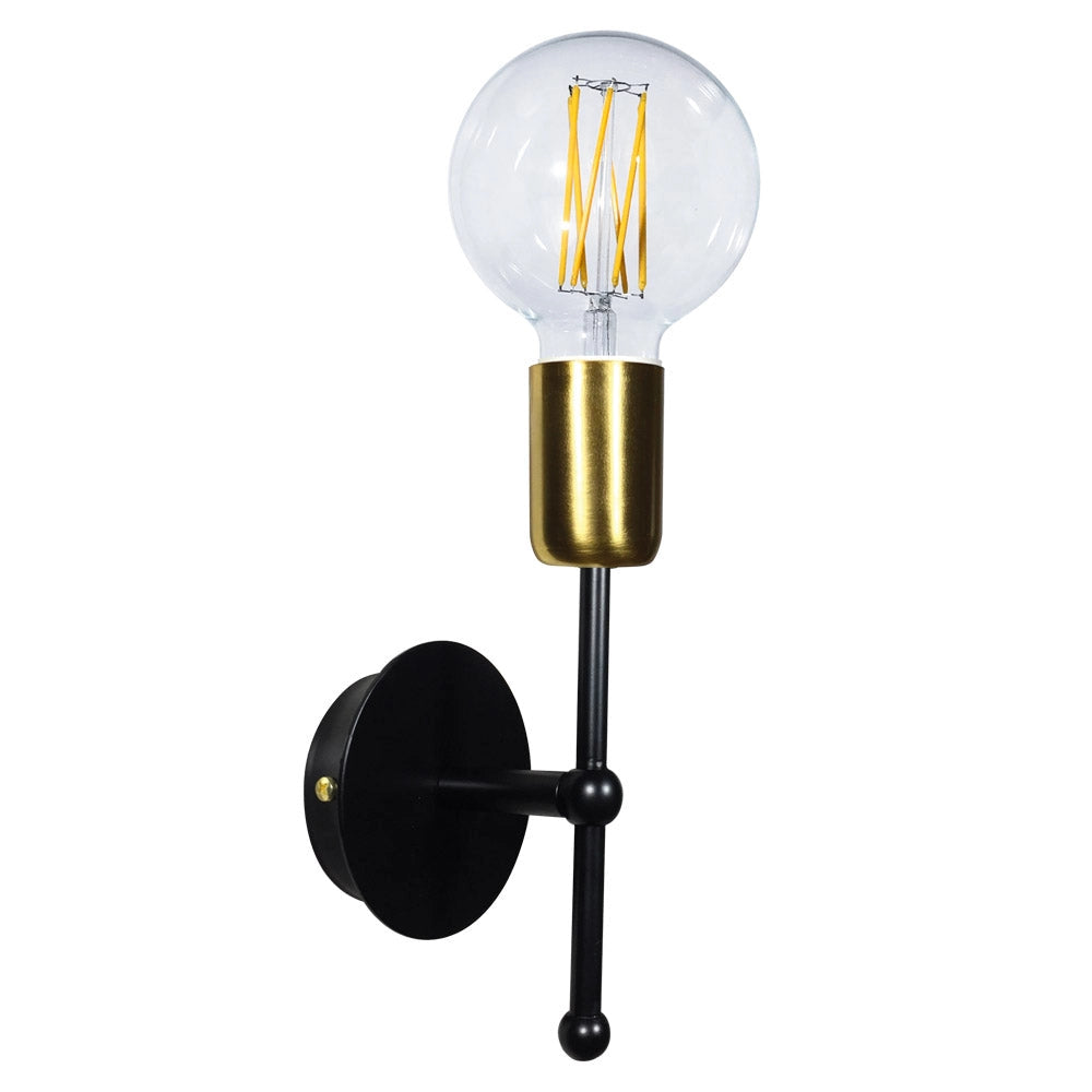 Applique 1xE27 Montatura Verniciata Nero Oro Satinato E-Energy Elvira