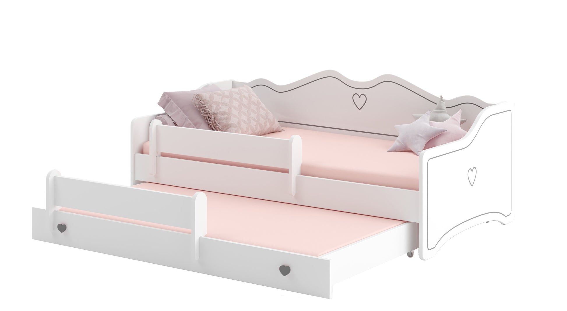 Letto matrimoniale EMMA II 160x80 con materasso - Bianco/Grigio