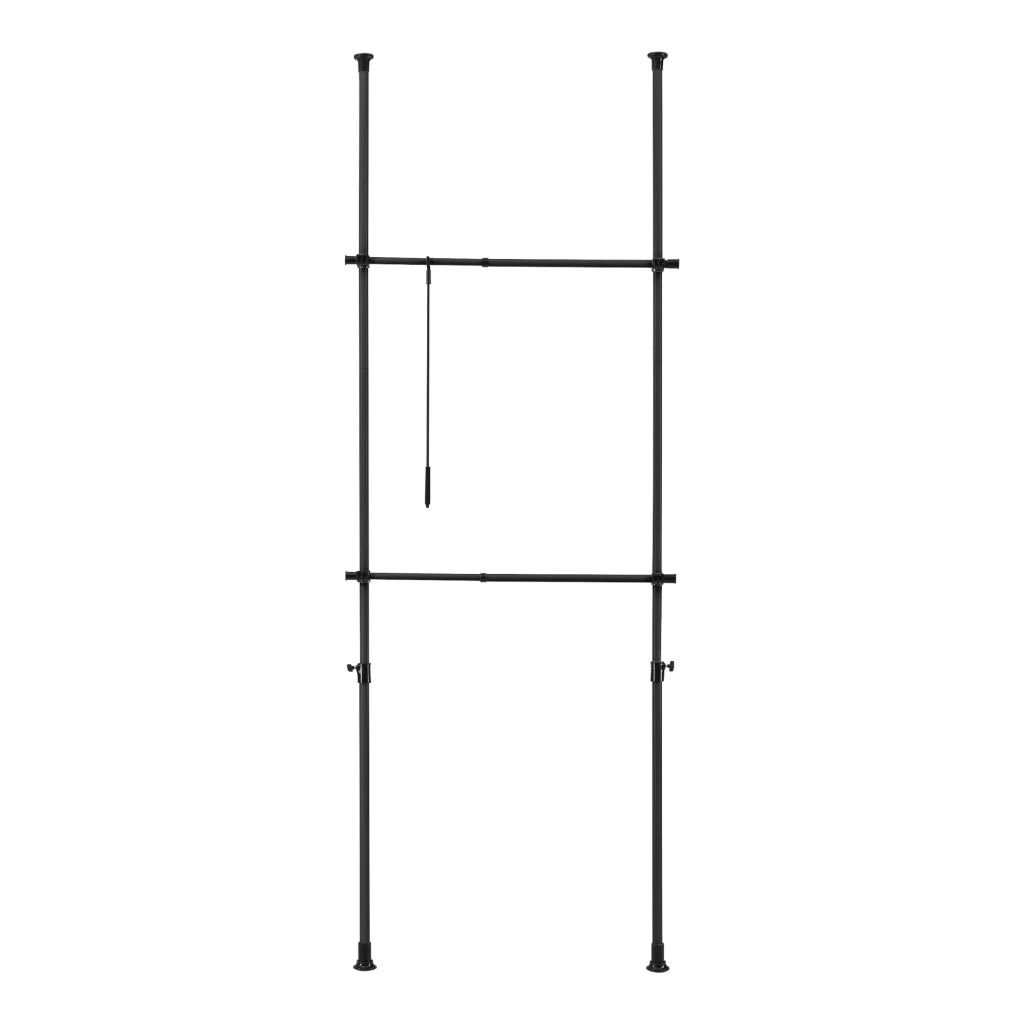 Armadio telescopico con contenitore 75-115 cm acciaio laccato nero 03_0008159