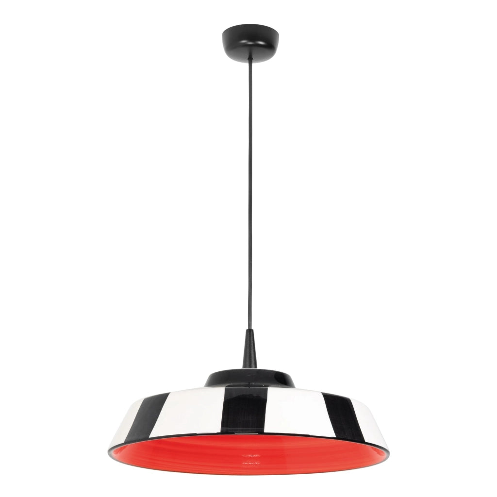 Circus Lampada a Sospensione LED Design Artigianale in Ceramica Made in Italy Diametro 35 cm Colore Rosso per Illuminazione Interni Moderna
