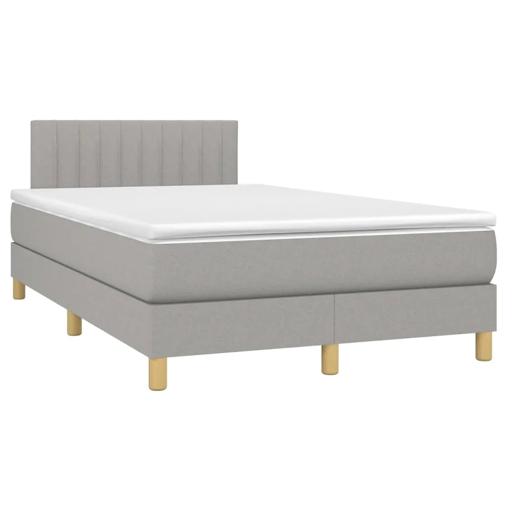 Giroletto a Molle con Materasso Grigio Chiaro 120x200cm Tessuto cod mxl 57517