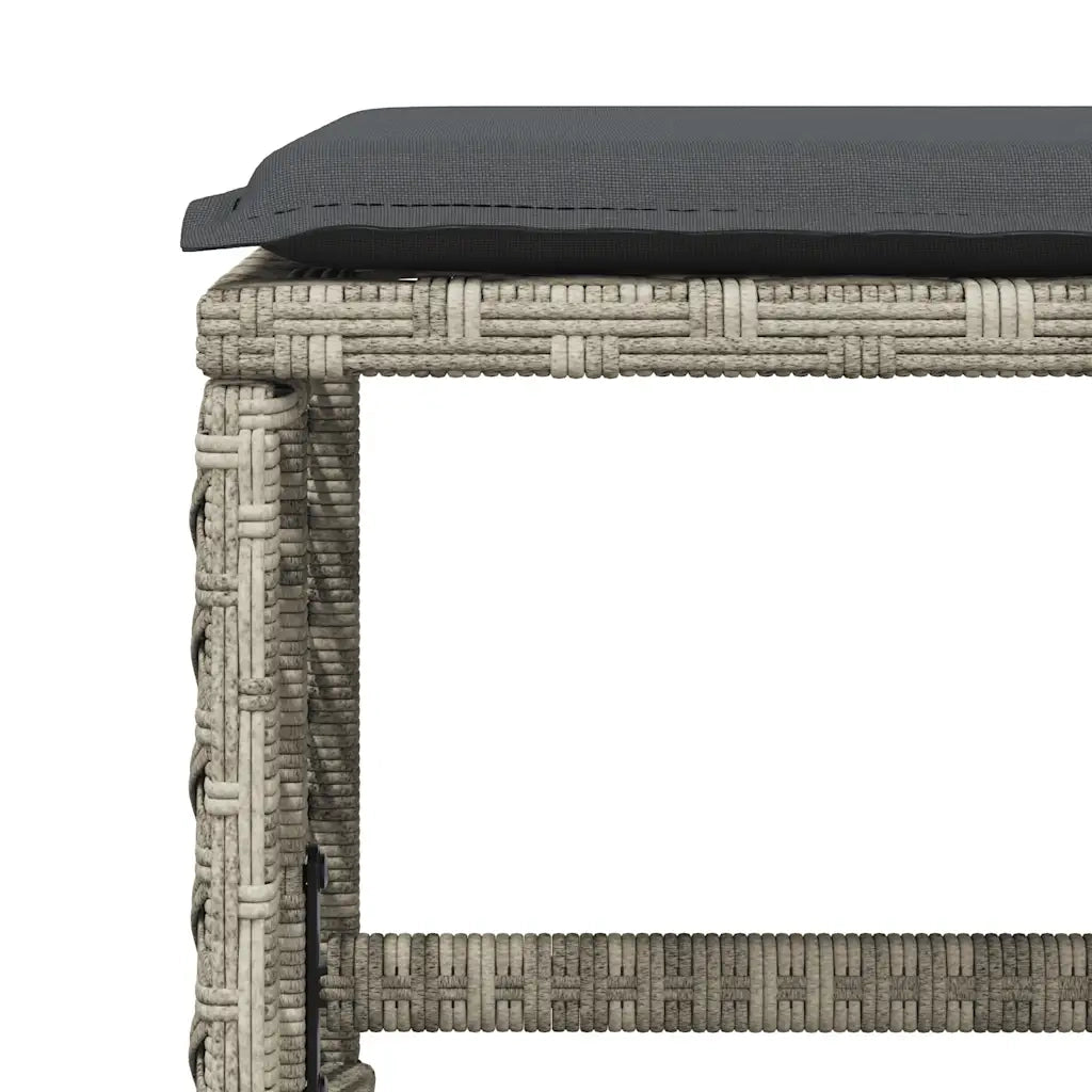 Set da Pranzo da Giardino 17pz con Cuscini Grigio in Polyrattan